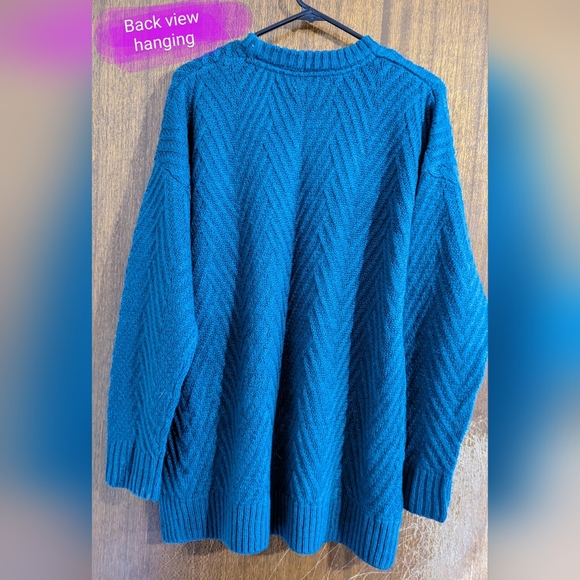 Warehouse One, BNWOT, dark teal/emerald green size LG, knitted style sweater - Picture 13 of 14